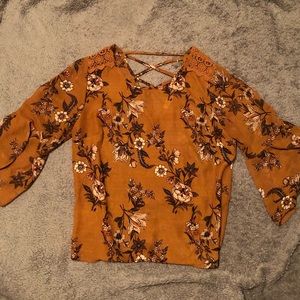 Floral Semi Sheer Blouse